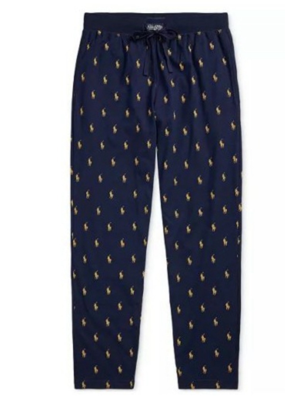 Men's Polo Ralph Lauren Navy Yellow Pony Print Pajama Pants M